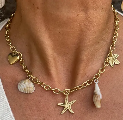 Collier Chaine breloques Etoile de Mer TGX623