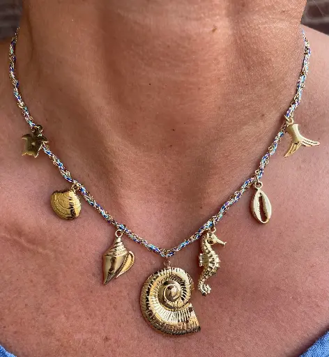 Collier Chaine Breloques Escargot