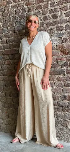 Pantalon ample froissé