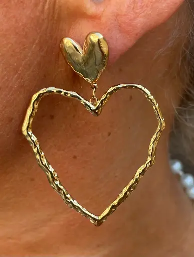 Boucles d'oreilles cœur martelée n°182