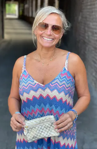 Portefeuille double tirettes matelassé 