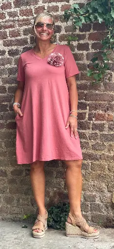 Robe col V coton