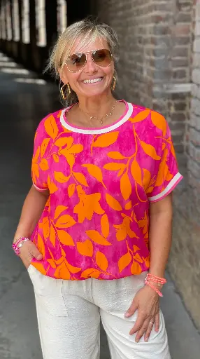 Blouse manches Colors Fleur