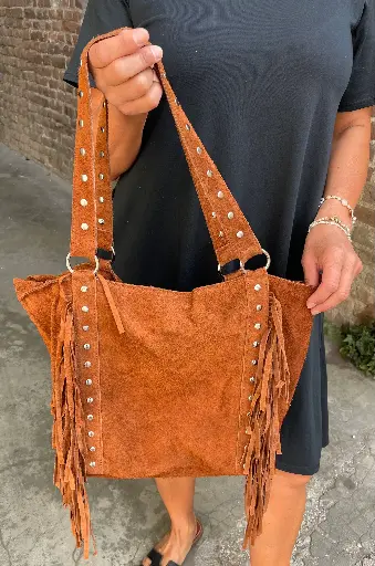 Sac Franges Daim Clous