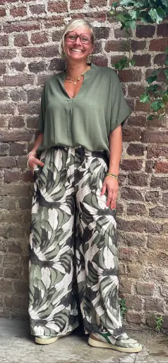 Pantalon Ample Fleuri