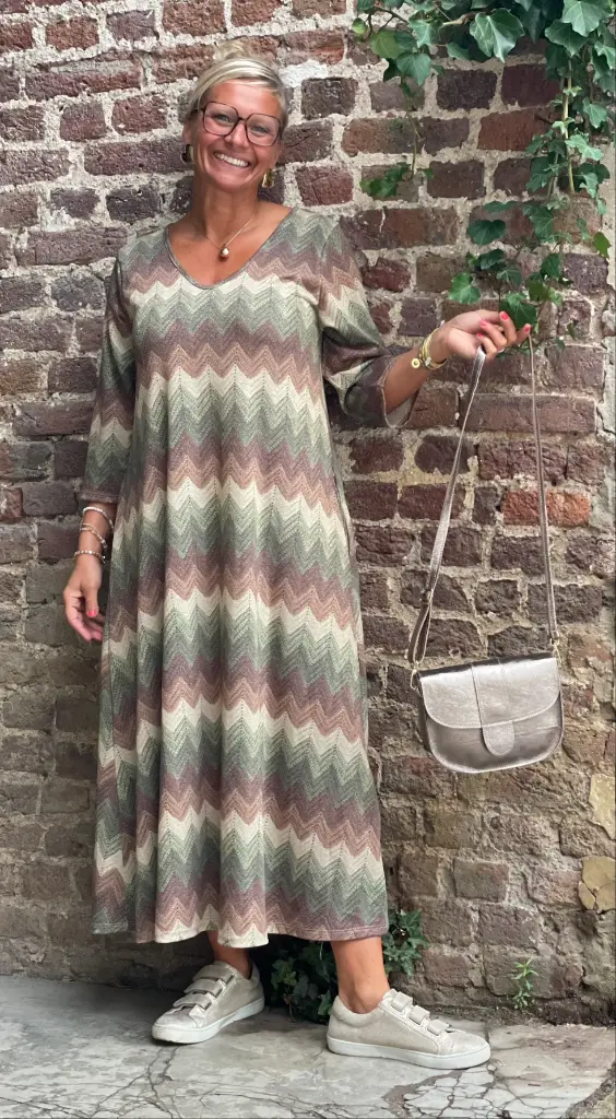 Robe Lurex manches 3/4 ZigZag