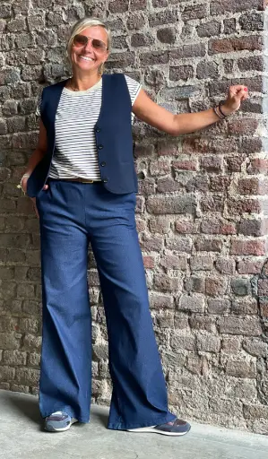Jeans ceinture brune