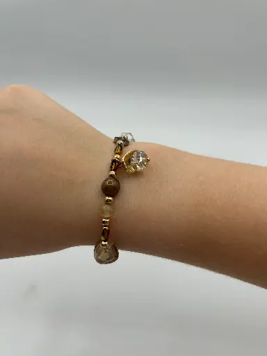 Bracelet tétine et pierre n°231 (Brun)