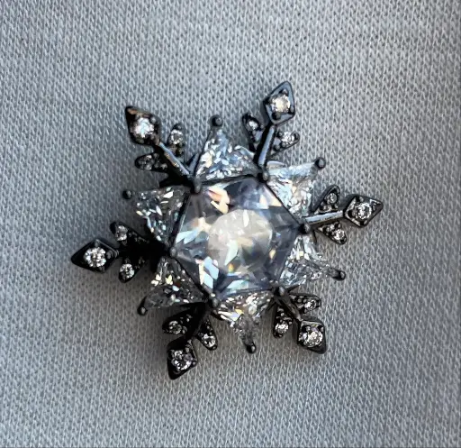 Mini Broche Aimant Flocon Givré