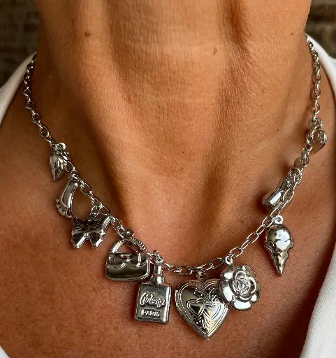 Collier breloques cœur surprise K318