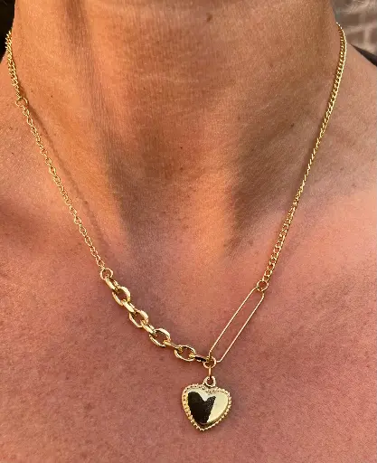Collier trombone cœur QY0029