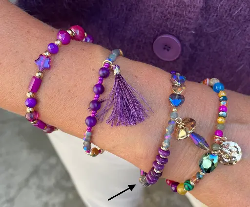 Bracelet perles ovale n°249 (Mauve)