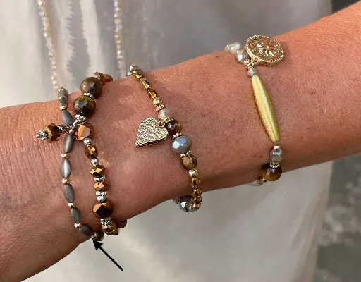 Bracelet perles ovales Matt brillantes n°256 (Gris)