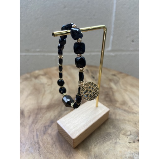 Bracelet perles carrees medaille n100