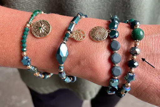 Bracelet boule étoile n°270 (Vert) 