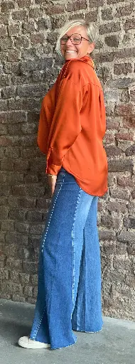 Jeans bicolore pattes d'eph