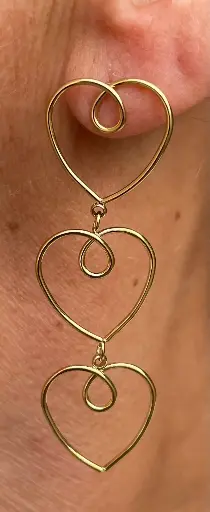 Boucles d'oreilles triple coeurs n°200
