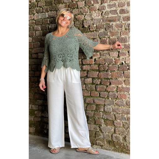 Pantalon poches appliquees uni