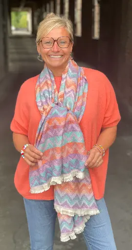 Echarpe Zig Zag effiloché 