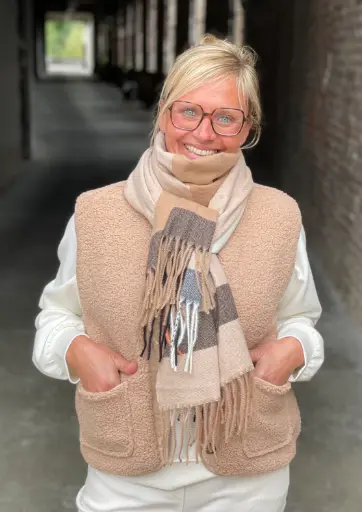 Echarpe franges carreaux (1720)