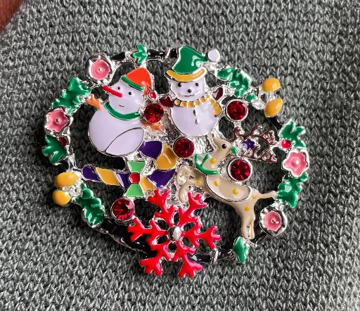 Broche aimant bonhommes de neige