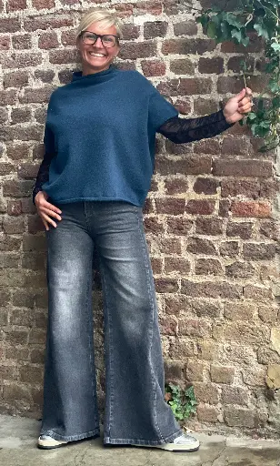 Jeans large gris