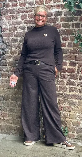 Pantalon Petits Chevrons Ceinture