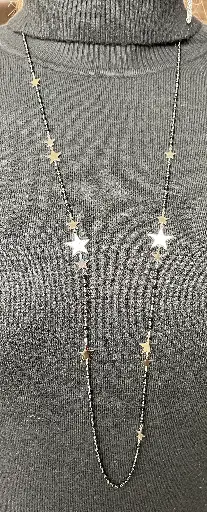 Collier long Quarts Etoiles 