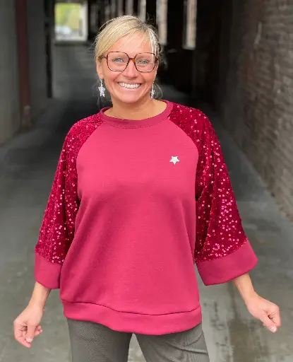 Sweat manches Sequins L/XL
