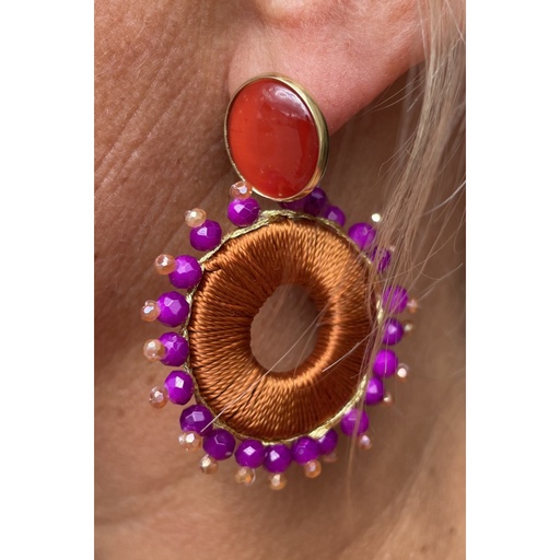 Boucles d'oreilles perles roue n°53