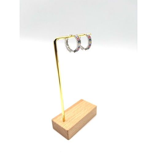 Boucles d'oreilles rondes strass colors n°56