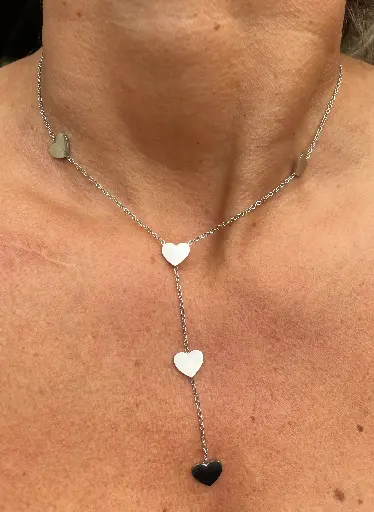 Collier chaine pendant coeurs K1007 