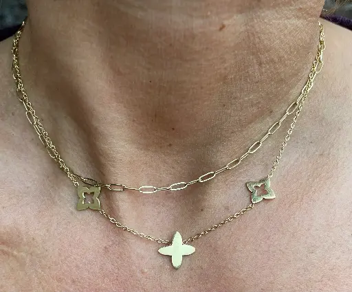 Double chaine Flowers K1072