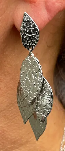 Boucles d'oreilles feuilles marterlées n°214