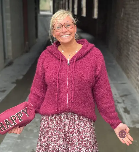 Gilet Mohair Capuche manches longues