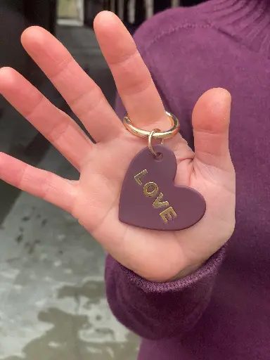 Porte clefs Coeur Love Doré