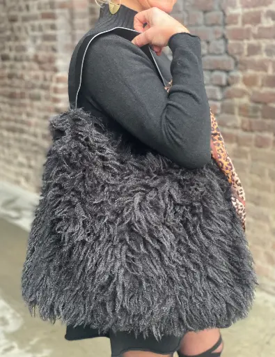 Sac Fourrure Yeti anse Simili