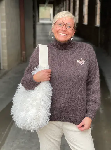 Pull col montant Lignes dos