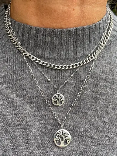 Collier triple rangs arbre de vie AQY2201