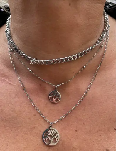 Collier triple rangs arbres de vie AQY2201