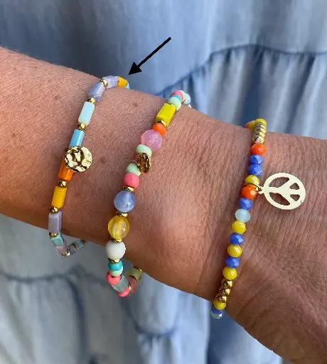 Bracelet perles rectangulaires n°114 (Multicolore)