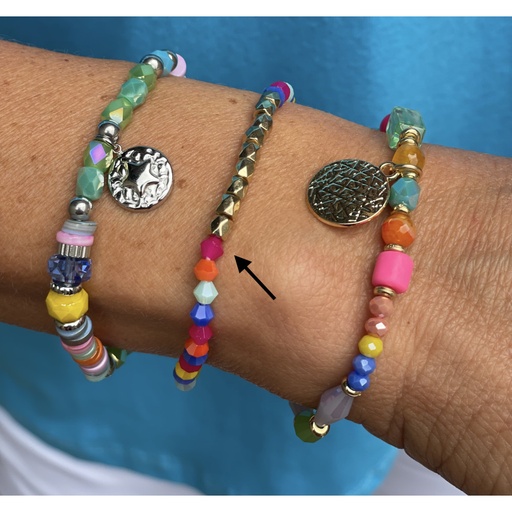 Bracelet perles colors/dorée n°115 (Multicolore)