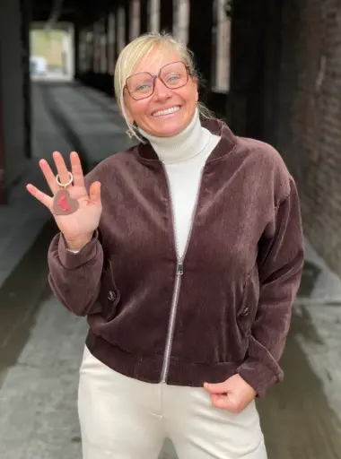 Porte clefs Coeur Teckel Fluo