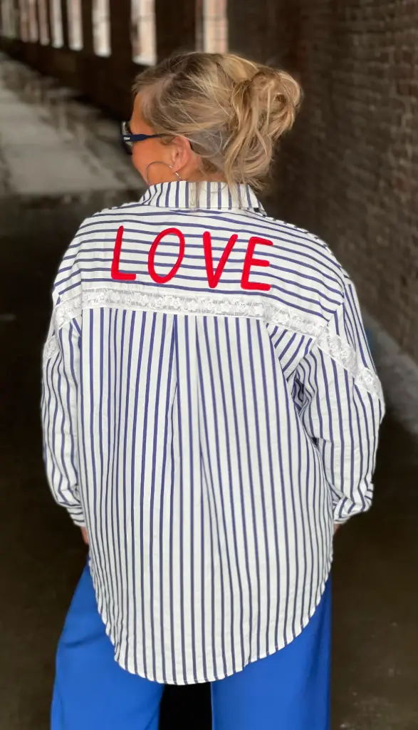 Chemisier ligné Love dos