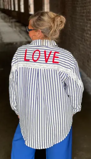 Chemisier ligné Love dos
