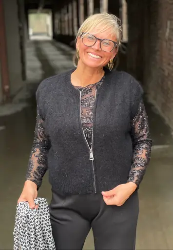 Blouse feuilles sequins