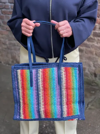 Cabas Rafia Rayé Colors