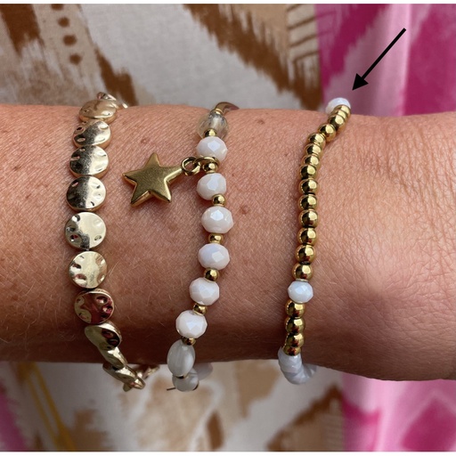 Bracelet perles quartzdorees n135