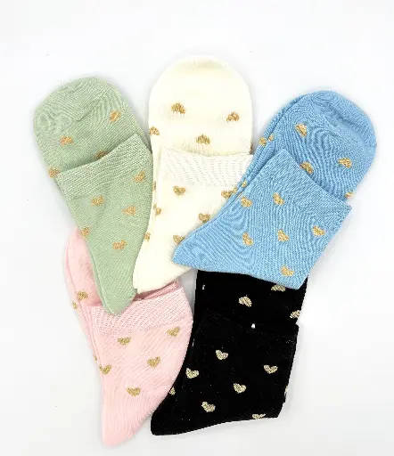 Chaussettes minis coeurs dorés