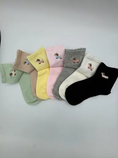 Chaussettes Teckels brodés